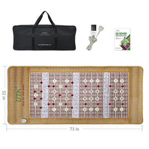 UTK Photon Infrared Heating Mat - Far Infrared Heating Pad with Jade, Amethyst and Tourmaline, 24 Photon Red Light Therapy